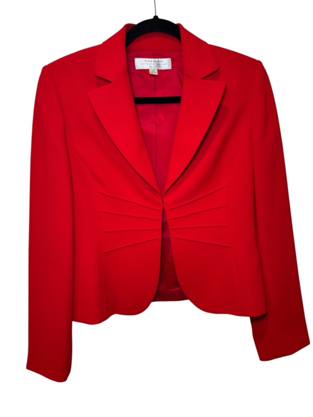 Tahari Arthur S Levine Red Women's Pleated Front 3 piece suit Petite 6